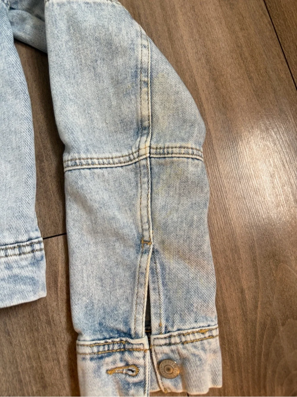 Free People Light Wash Distressed Jean Jacket - Picture 15 of 16